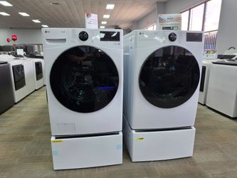 LG ThinQ Front-Load Washer and Dryer Set