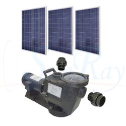 1HP Solar Pool Pump Brush Type 105v Motor 3 PV Solar Panels SunRay SolFlo1