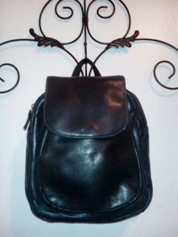 Black Leather Back Pack Purse