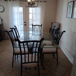 Dinning Glass Top Table