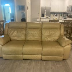 Manual Leather Sofa And Loveseat