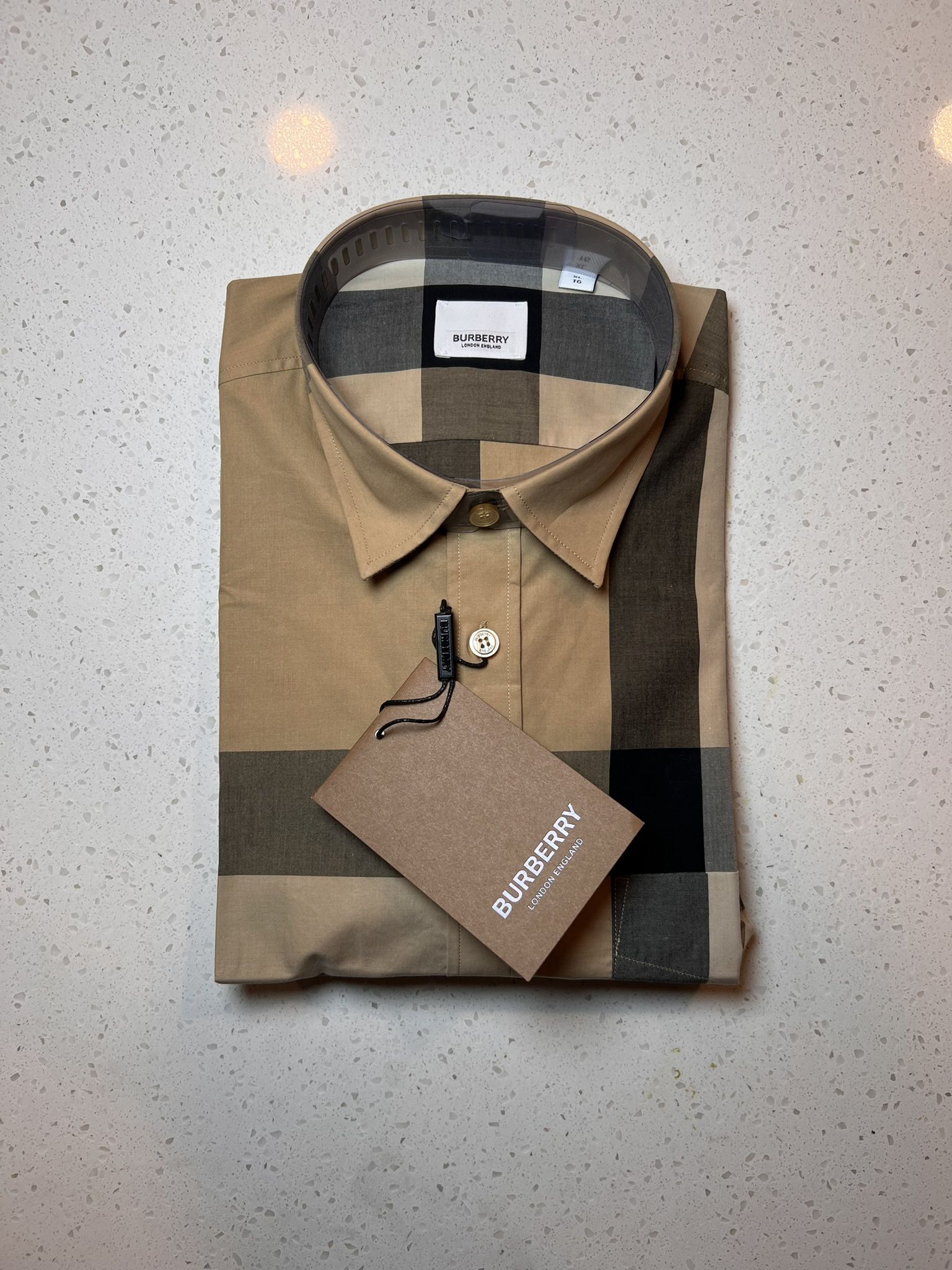 Burberry Men Check Cotton Dress Shirt