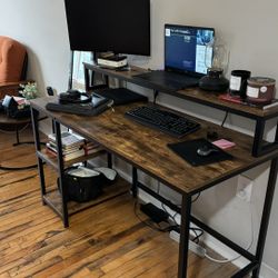 55-inch Brown/Rustic Style Desk