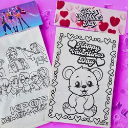 K-pop Demon Hunters Coloring Sticker Sheets For Party Favors 