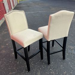 2 Stools Padded With Full Back 
