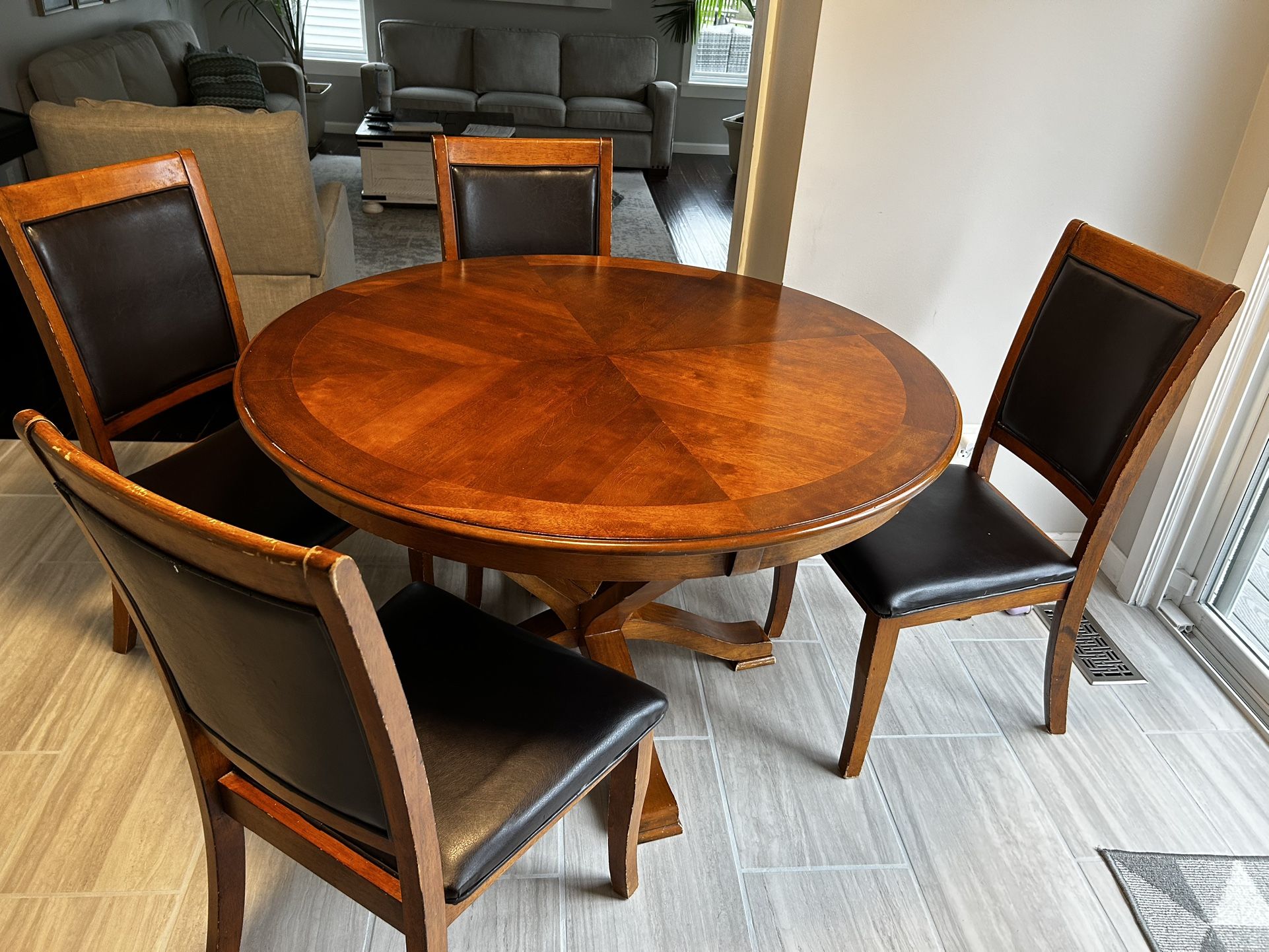 Real Wood  Dinner Table And Chairs  - Cover Included