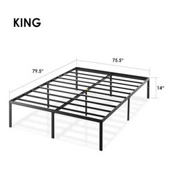 King  Metal Platform Bed Frame