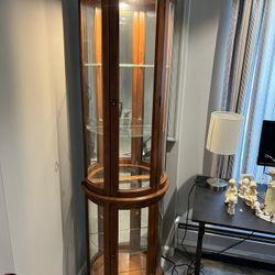 Lighted Curio Display Cabinet – Glass Display Case for Collectibles / China Cabinet