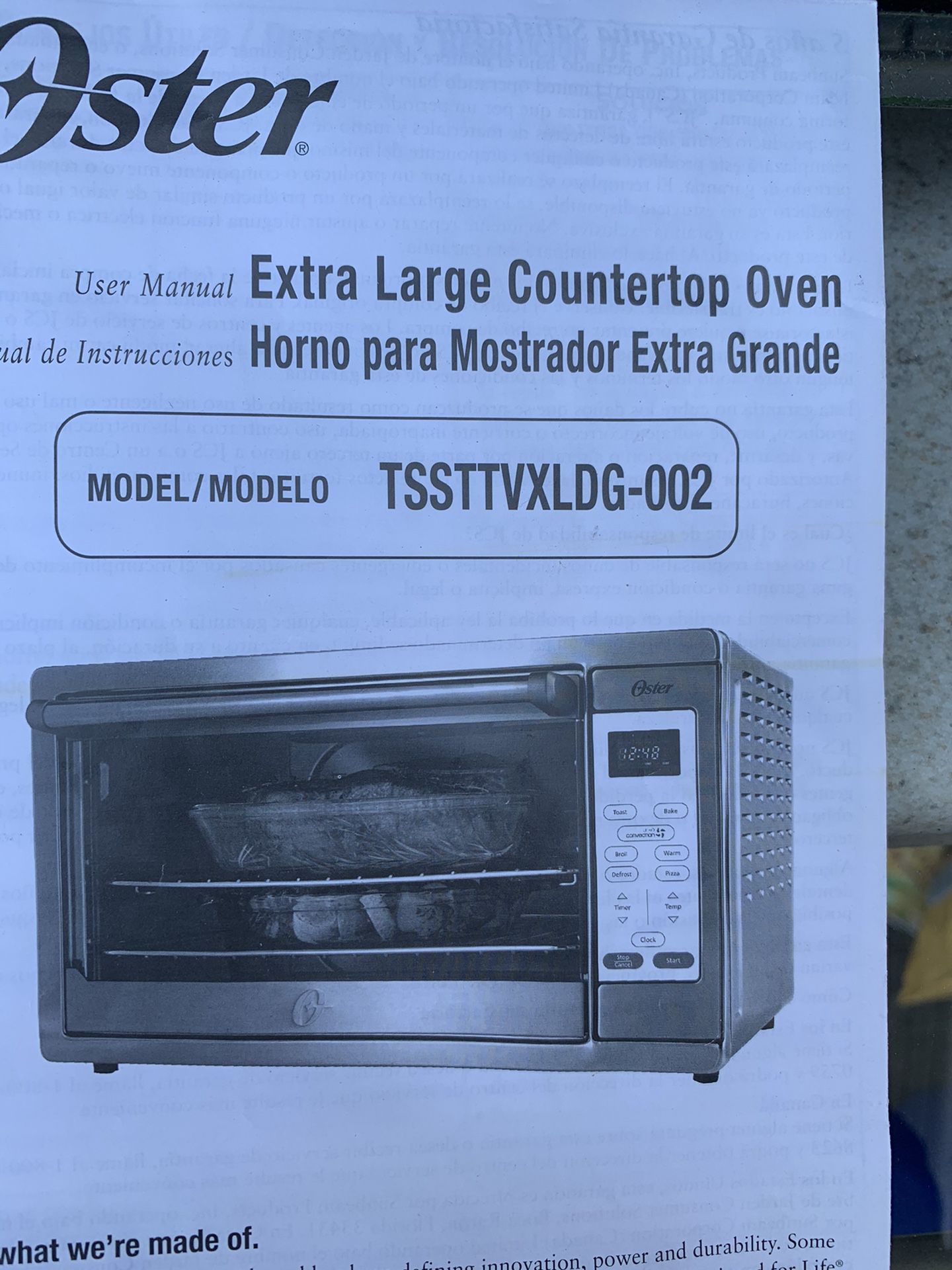 FREE!!!!! OSTER extra large capacity convection toaster oven