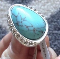 BRAND NEW Lia Sophia turquoise ring 6