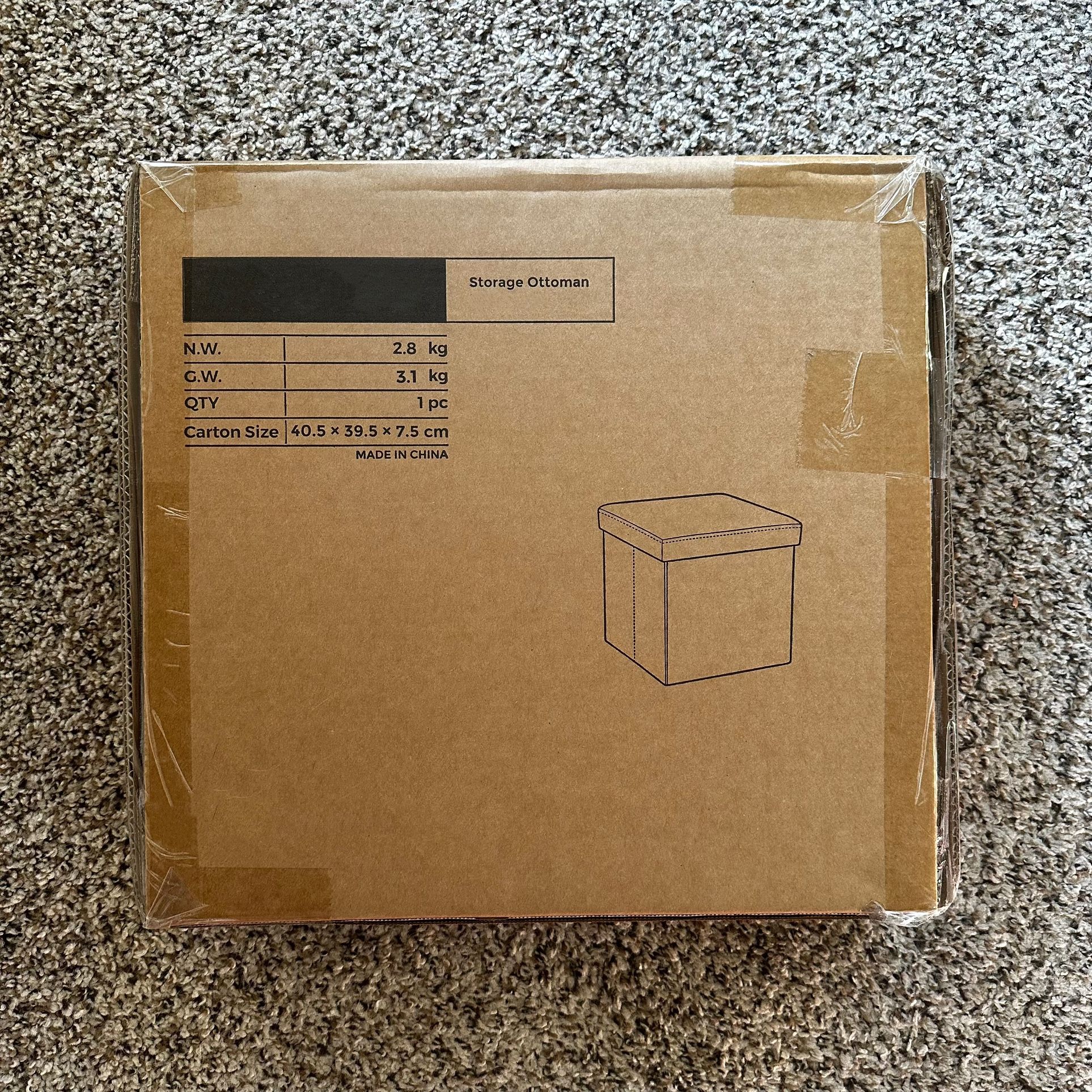 Gray Storage Ottoman