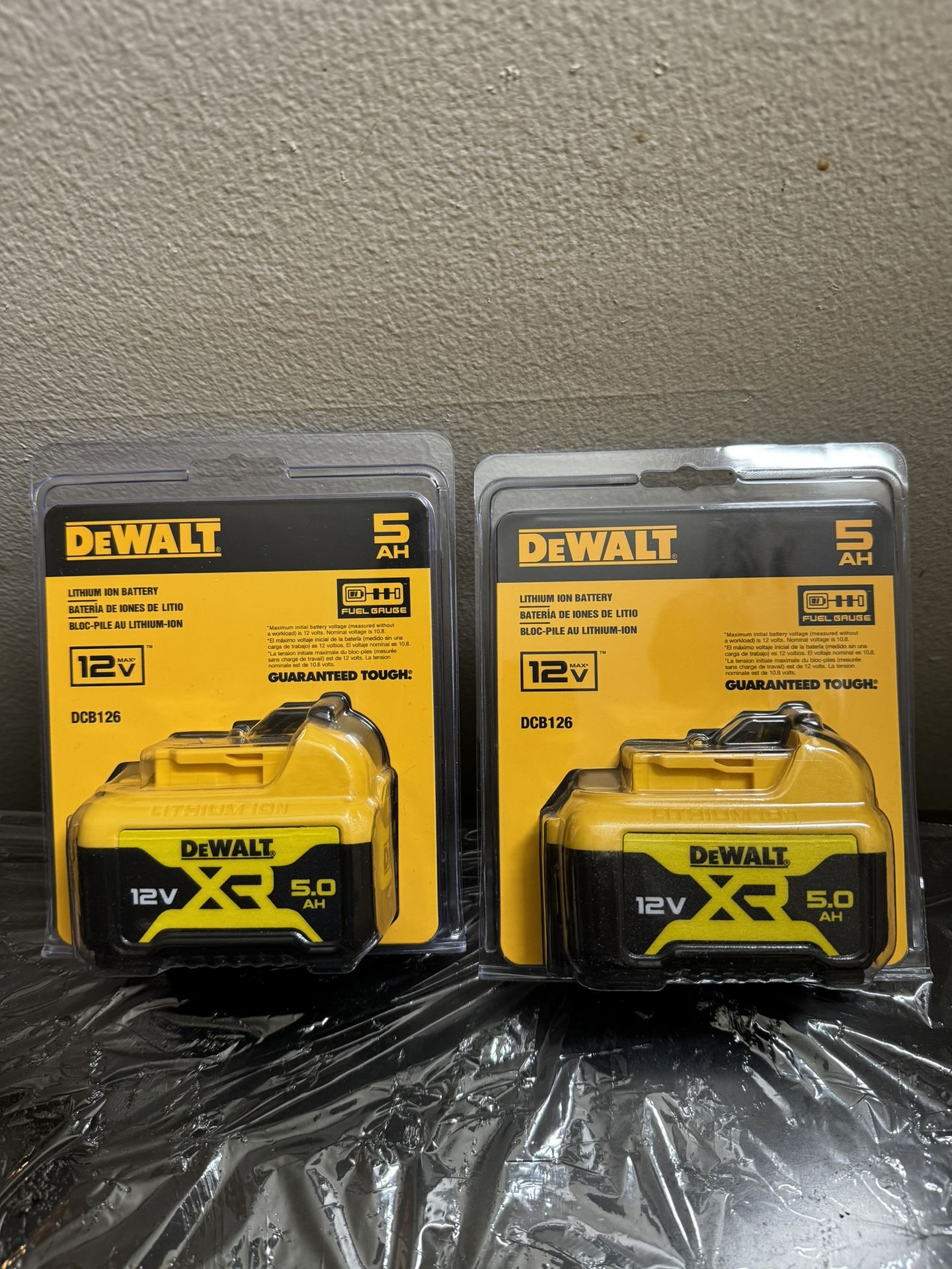 Two Dewalt 12V XR 5 hour Batteries - Set of two