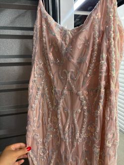 Pink Sequin Mesh Formal Gown