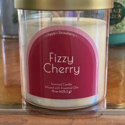 2-Wick Glass Jar 15oz  Scented Candle  Fizzy Cherry 
