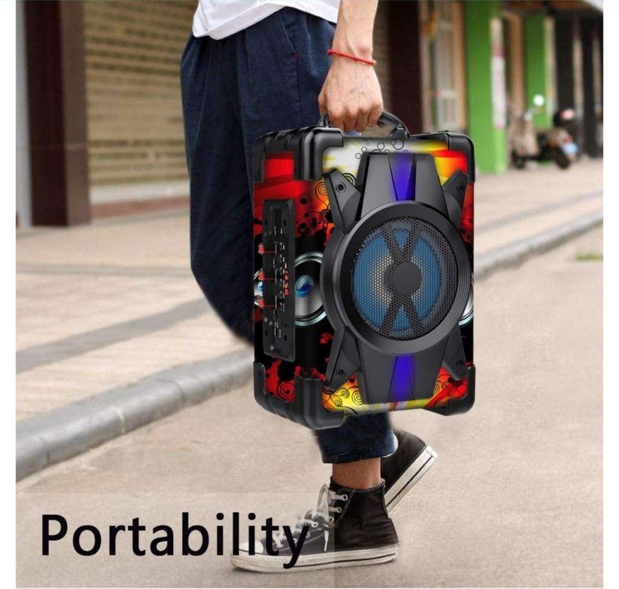 LiyuanQ Bluetooth Speaker Portable Wireless with Microphone.