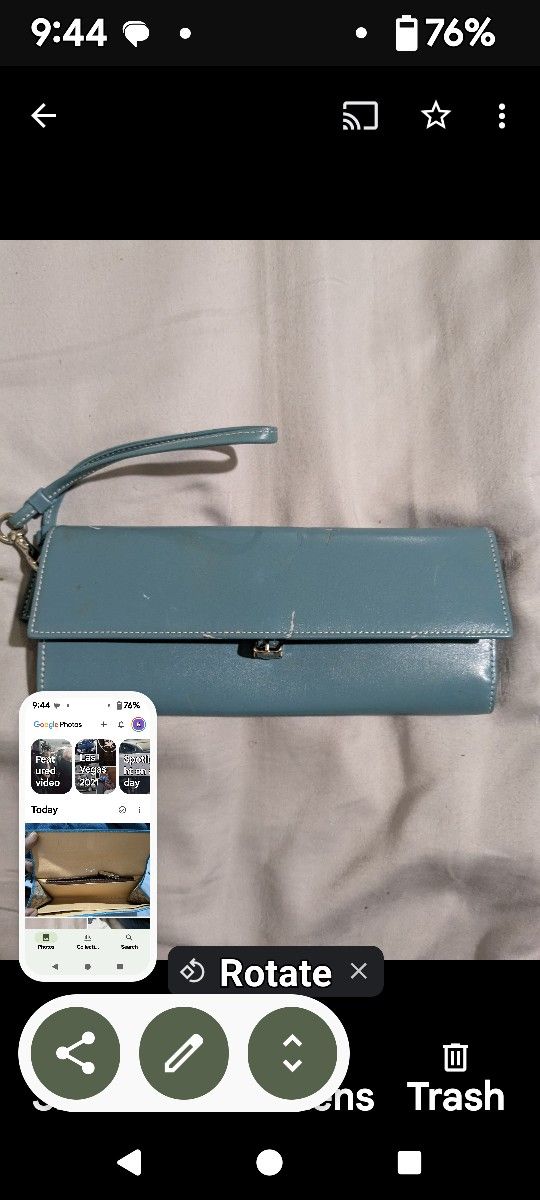 Coach French Leather Wallet Wristlet