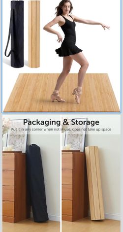 Tristcily Tap Dance Floor for Any Surface - Bamboo Portable Dance Floor with Storage Bag, 47.8"x38.5" Large Floor Mat - Ideal for Home, Studio & Outdo