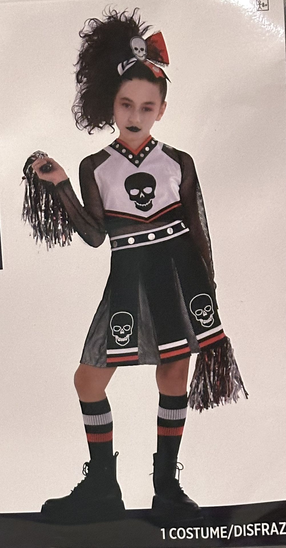Zombie Fear Squad Goth Cheerleader Youth Girls Large 12/14 Halloween Costume