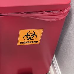 Red Bio Hazard Bin