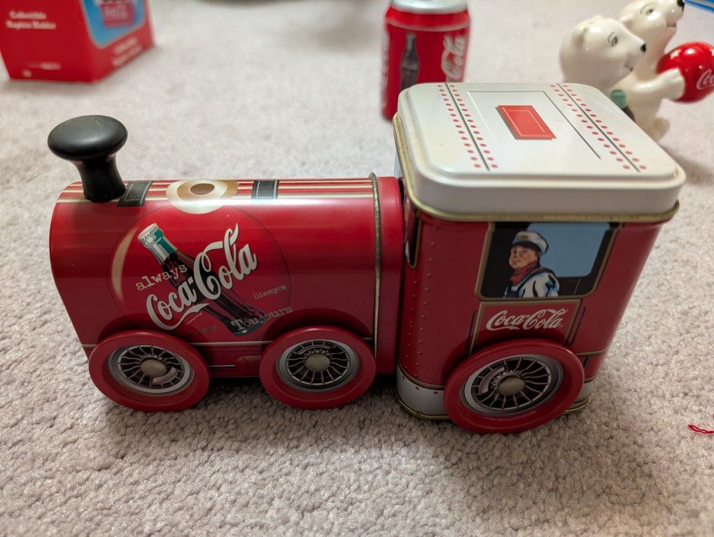 Coca Cola Train Tin With Various Compartments 