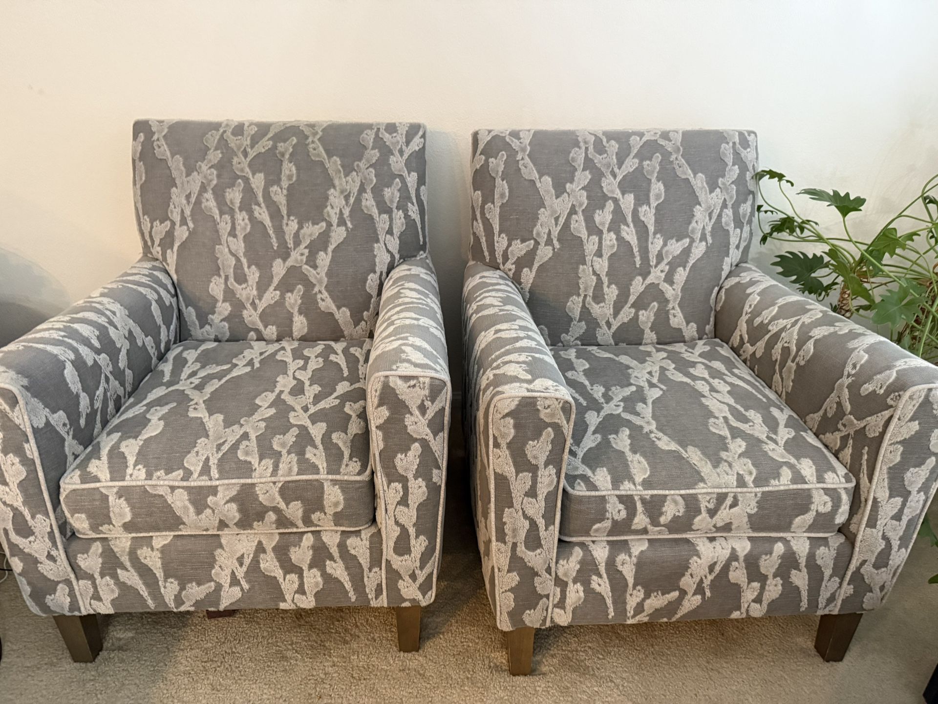2 Grey Armchairs  Norwalk Furniture