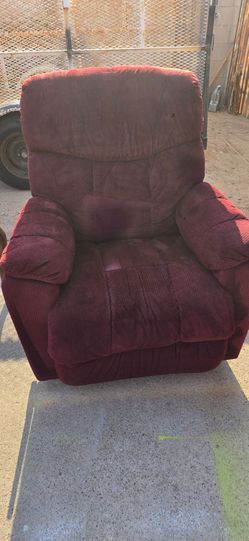 Burgundy Fabric Recliner Chair/ sillon reclinable