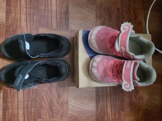 2 Pairs Kids Asics Sneakers Black and Pink