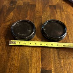 Set of two oil rubbed bronze soap dishes 