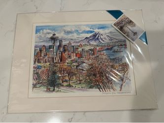 Limited Edition Seattle Watercolor Painting– Signed & Numbered (#342/1000)