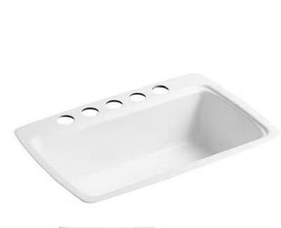 Kohler Cape Dory Undermount Cast Iron 33 in. 5-Hole Single Bowl Kitchen Sink
