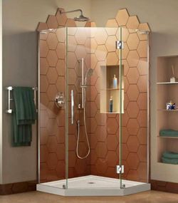 Cabina de ducha DreamLine Prism Plus 38x38 con base nueva