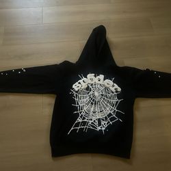 Sp5der hoodie black and white 