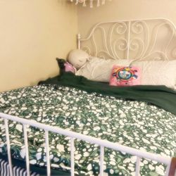 Queen/full IKEA Leirvik Metal bed frame