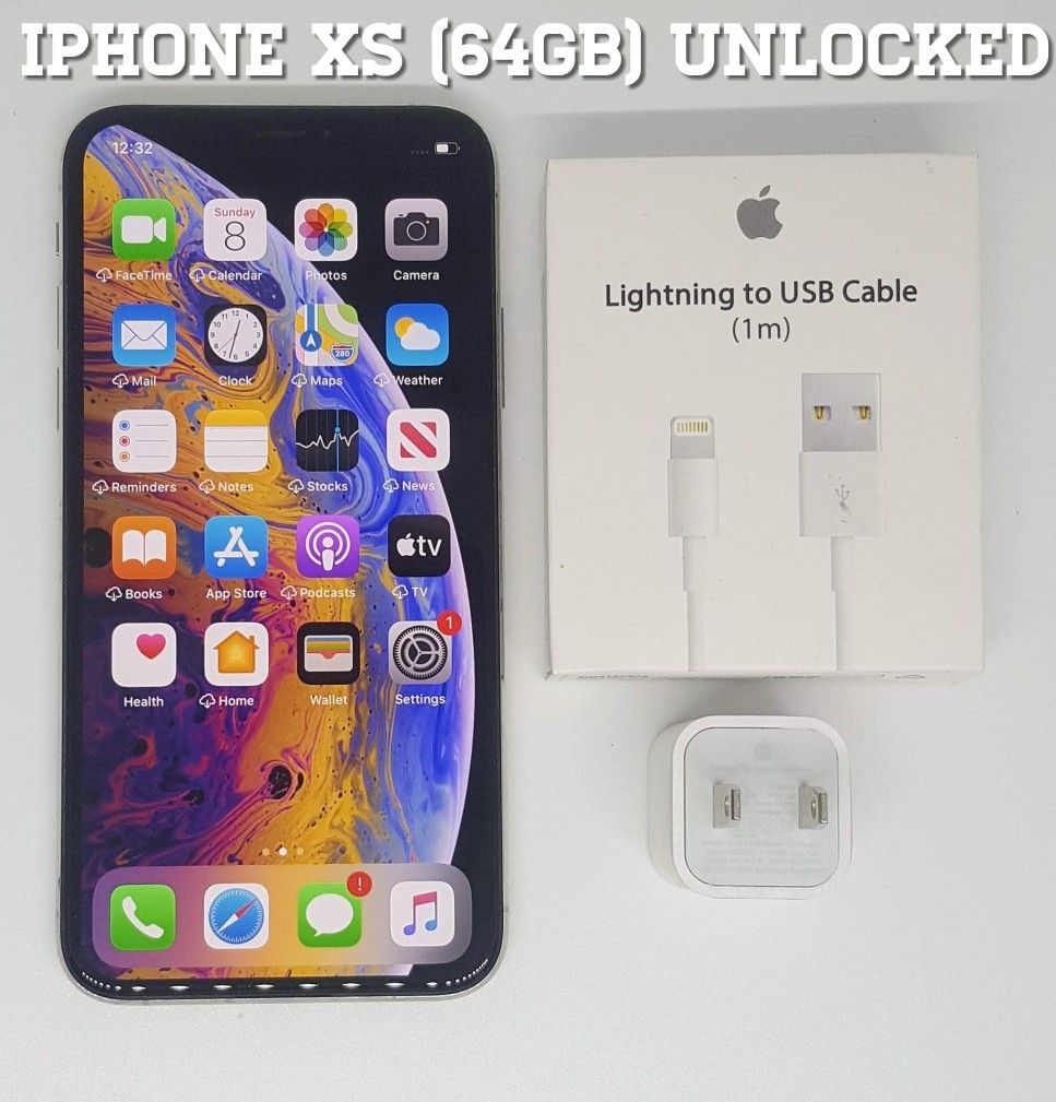 IPhone XS (64GB) Factory-UNLOCKED + Accessories