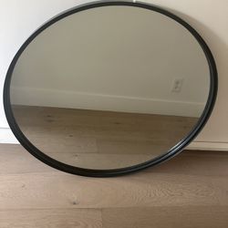 34” Round Black Metal Wall Mirror – Target