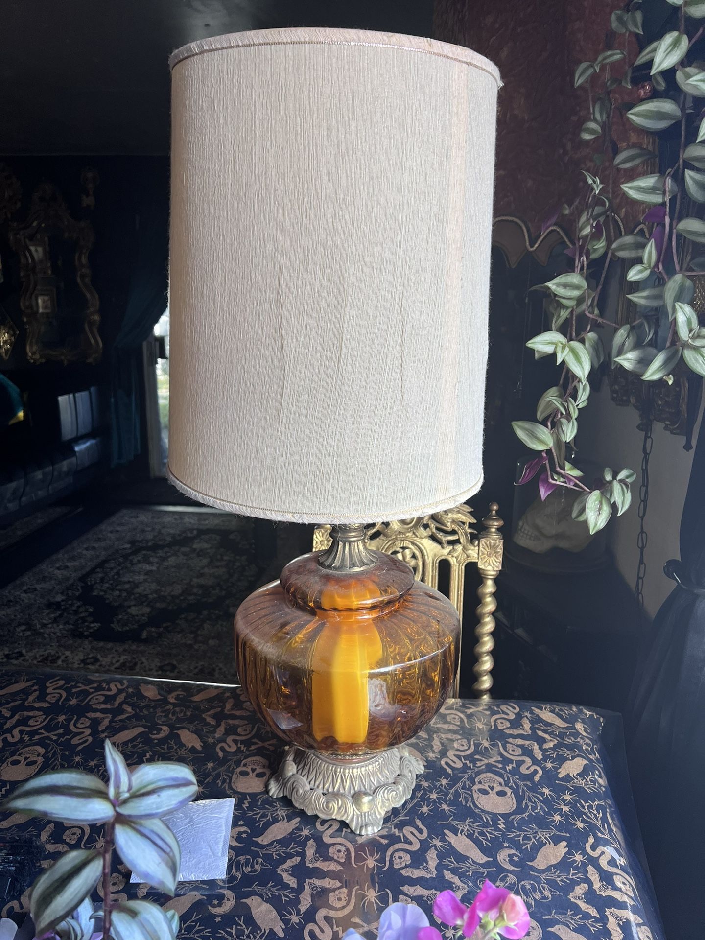 Vintage Amber Lamp