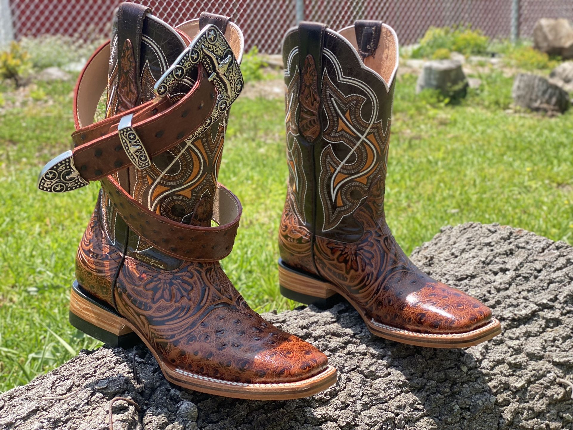Men\'s Brown Leather Boots and Belt Set ? BELT N BOOTS IS LIVE ? ? WIN THIS STUNNING R.M.  main image 2
