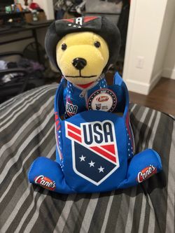 Raising Canes 2026 Limited Edition Plush Puppy Dog USA BOBSLED SKELETON NWT