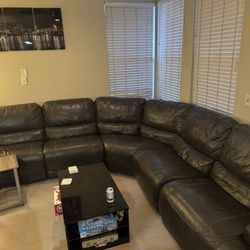 Leather power recliner