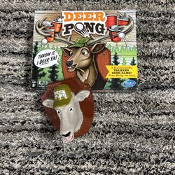 Deer Pong Talking Deer Head and Music, Board Game for Kids and Family for Ages 8 and Up, 2+ Players