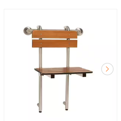 Brand New Shower Seat w/ Grab Bar + Legs – Teak, $358 retail