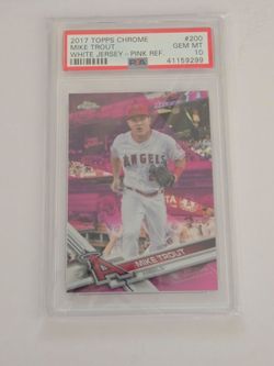 2017 Topps Chrome Mike Trout Pink Refractor PSA 10