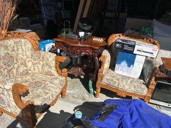Two old chairs and old table