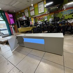 70"W LED Gloss TV Stand with 2 Cabinets and Media Storage for TVs up to 75" For Living Room