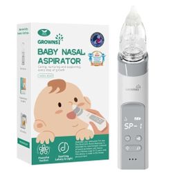 GROWNSY Nasal Aspirator for Baby, Electric Baby Nose Sucker with Larger Suction Chamber and More Powerful Suction, Automatic Nose Cleaner with Music a