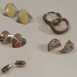 Silver Tone Vintage Earrings 