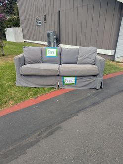 Blue couch with washable covers