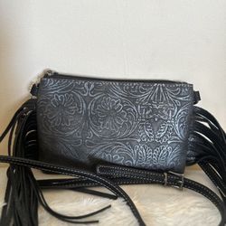 Cowgirl Black Fringe Clutch 