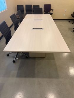 Large Conference Table with Power Grommets