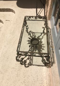 Tolle vintage cocktail tables. Circa 1930. Painted gold with green leaves dimensions 16x30 X 16 high. Perfect for moderate spaces. Very attractiv